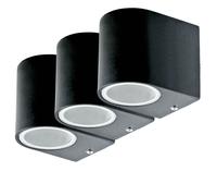 Lot de 3 downlights éclairage mural extérieur spots de jardin lampes de façade ALU spot noir IP44