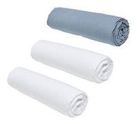 lot de 3 draps housses today essential - 140 x 190 cm - 2 personnes - 100% coton - craie/ denim Multicolore G