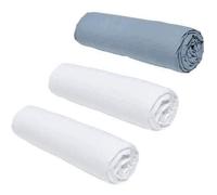 Lot de 3 draps housses TODAY Essential - 160 x 200 cm - 2 personnes - 100% Coton - Craie/ Denim