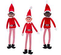 Lot de 3 Elfes Behavin Badly Elfes de 30,5 cm avec Visage en Vinyle et Corps Doux - Elfe Coquin de Noël