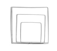 Lot de 3 emporte-pièces carrés en acier inoxydable 11,4 cm, 8,9 cm, 6,3 cm