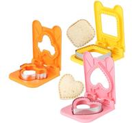Lot de 3 emporte-pièces et scelle-sandwich, moules à sandwich en acier inoxydable pour déjeuner d'enfant, pain sans croûte, formes carré, voiture et cœur, bento box, pique-nique