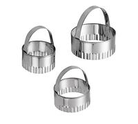 Lot de 3 emporte-pièces professionnels en acier inoxydable avec poignées pour muffins, crumpets, donuts, scones (type B)