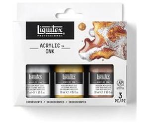 Lot de 3 encres acryliques Liquitex Acrylic Ink 30ml couleurs iridescentes