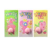 Lot de 3 enveloppes pour le Nouvel An chinois avec cheval | Porte-monnaie chinois 2026 avec fond souple 3D pour fête de printemps, fête, célébration, événement de mariage
