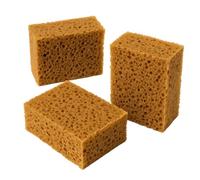 Lot de 3 Eponges de Travaux Marron 17 x 11.5 x 7 cm Ultra Absorbantes et Résistantes pour Gros Nettoyage Murs Sols Plafonds