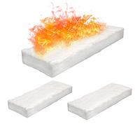 Lot de 3 éponges en laine de céramique, 30 x 20 x 5 cm, CMS en fibres bio-éthanol pour cheminée de cheminée Bio Fire Safety, blanc