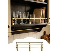Lot de 3 étagères flottantes en laiton avec barre de basculement personnalisable pour étagère murale, meuble à chaussures, barrière basculante