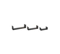 Lot de 3 Étagères Murales Bord 42cm Noir