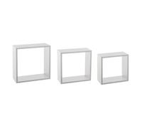 Lot de 3 Étagères Murales Carrées "Cube" 30cm Blanc