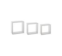 Lot de 3 étagères murales coloris blanc