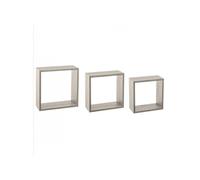 5five Étagères murales cube Fixy – Lot de 3, Effet chêne gris, fixation invisible