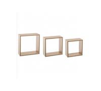 Lot de 3 étagères murales coloris chêne naturel