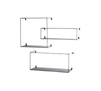 Lot de 3 Etagères Murales Déco "Chiba" 55cm Noir