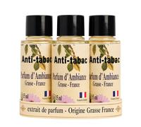 Lot de 3 - Extrait de Parfum d'Ambiance Anti-Tabac - Made in France Grasse - Diffuseur Maison Senteur Anti-Tabac - 15ml