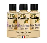 Lot de 3 - Extrait de Parfum d'Ambiance Vanille des Iles - Made in France Grasse - Diffuseur Maison Senteur Vanille des Iles - 15ml