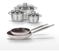 Lot de 3 Faitouts 14/16/24 cm et 2 Poêles 28/32 cm Elo Bistro Line