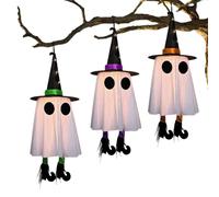 Lot de 3 fantômes lumineux pour décoration de terrasse d'Halloween