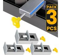 Lot de 3 Fermeture Baie Coulissante en aluminium - Verrou Porte Coulissante avec clés - Bloque Porte Coulissante pour Assurer la Sécurité Fenêtre - Bloque Fenetre Coulissante.