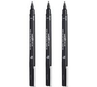 Uni-Ball Lot de 3 feutres de dessin uni pin - Pointe brush - Noir