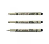 Lot De 3 Feutres Pigma Micron 01 Sakura Pointe Extra Fine 0.25mm Noir