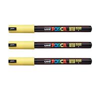 Lot de 3 feutres Posca PC-1MR Uni-Ball, disponible dans une gamme de 16 couleurs jaune
