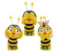Lot de 3 Figurines Abeilles en polyrésine - Motif : ne Pas Voir, Entendre, ne Pas Parler - Décoration de Jardin - Dimensions (L x l x H) : env. 5 x 6 x 12 cm