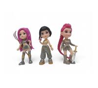 Lot de 3 figurines ARGENT de 10 à 11 cm CHASSEUR DE DÉMONS LES GUERRIÈRE DE LA KPOP DÉCORATION GÂTEAUX Cadeau pour les fan