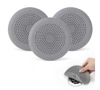 Lot de 3 Filtres Évier Douche Attrape-Cheveux Rond - Grille d'Évier en Silicone Premium avec Ventouses Fortes - Couvercle de Siphon Flexible pour Baignoire, Salle de Bain & Cuisine