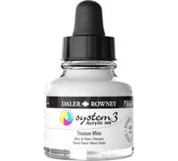 Lot de 3 Flacon d'encre acrylique System 3, 29,5 ml, couleur blanc de titane