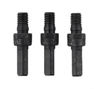 Lot de 3 forets étagés avec chanfrein biseauté et cannelure droite pour métal, bois, marbre, carrelage de 20 mm, 35 mm, 50 mm de diamètre, matériau émeri argenté avec tige d'adaptation