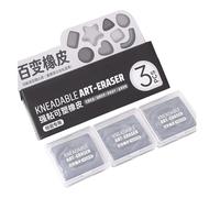 Lot de 3 gommes à dessin avec étuis de rangement pour le nettoyage des croquis crayon, gommes artistiques souples malléables pour salle de classe, studio et fournitures de bureau