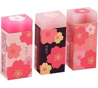 Lot de 3 gommes en caoutchouc rose avec pétales pour croquis, peinture, crayon, fournitures scolaires, bureau, papeterie, gommes standard