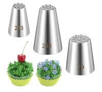 Lot de 3 grandes douilles à douille en herbe professionnelles (233, 234 et 23 m), embouts de décoration pour glaçage, ouverture multiple pour décorer gâteaux et cupcakes