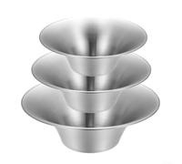 Lot de 3 grands bols mélangeurs de 25 cm de diamètre maximum (argent) | Acier inoxydable de qualité supérieure, résistant à la rouille, finition lisse, ensemble de 3 pièces