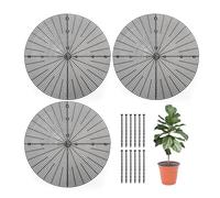 Lot de 3 grands cache-pots de fleurs, noirs, en plastique, taillables et protections de plantes qui empêchent les animaux et les enfants d'endommager les plantes (diamètre 52 cm)