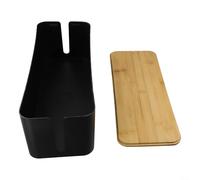 Lot de 3 grands organiseurs de câbles en plastique avec couvercle en bois pour la gestion des cordons, boîtier de multiprise caché, garde les fils bien rangés et sûrs, pour la configuration TV à