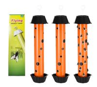 Lot De 3 Grands Piege Mouches pour L'IntéRieur Et L'ExtéRieur, Attrape Mouche Interieur, Piege A Mouche Exterieur, avec Bandes AdhéSives, Modèle Suspendu, pour Maison Jardin. (Couleur Orange)