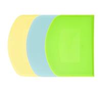 Lot de 3 grattoirs en plastique pour pâte à tarte, pizza, outil de cuisson (bleu/vert/jaune)