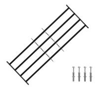 Lot de 3 grilles de fenêtre avec 4 barres transversales, largeur réglable | Largeur réglable, acier revêtu par pulvérisation, montage intérieur et extérieur, nettoyage facile, design moderne