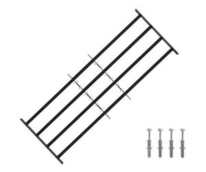 Lot de 3 grilles de fenêtre avec 4 barres transversales, largeur réglable | Largeur réglable, acier revêtu par pulvérisation, montage intérieur et extérieur, nettoyage facile, design moderne