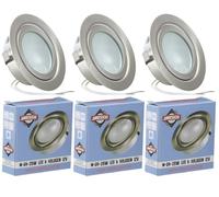 Lot de 3 halogène luminaire encastrable pour meuble - Chrome Brillant - DIMM Bar | 12 V 20 W G4 incluses et 15 cm câble de raccordement