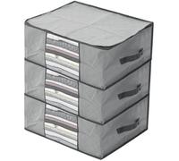 Lot De 3 Housse De Rangement Sous Vide Sac De Rangement Pour Couette Vêtements GRIS