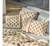 Lot de 3 housses de coussins Arsalan crème/marron