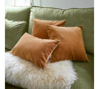 Lot de 3 housses de coussins Shahrine brun-rouge H/L env. 40/40 cm