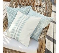 Lot de 3 housses de coussins Sigruna bleu/blanc H/L env. 40/40 cm
