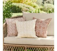 Lot de 3 housses de coussins Tarouja vieux rose/crème H/L env. 40/40 cm