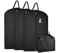 Lot de 3 housses pour vêtements à suspendre, premium pliable avec fenêtre transparente - 60 x 100 cm - Noir - Vivezen