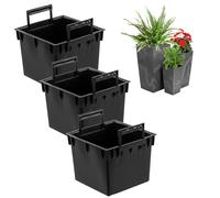Set 3x black square liner 25 l avec pinces Prosperplast H 61 cm