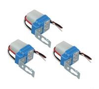 Lot de 3 interrupteurs crépusculaires - 12 V - 10 A - Capteur de lumière